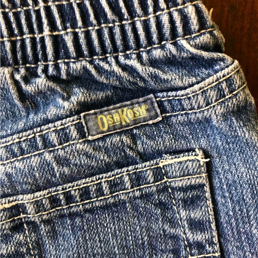 Oshkosh B’Gosh Denim Blue Jeans Elastic Waist Sz 6-9 Mo Baby